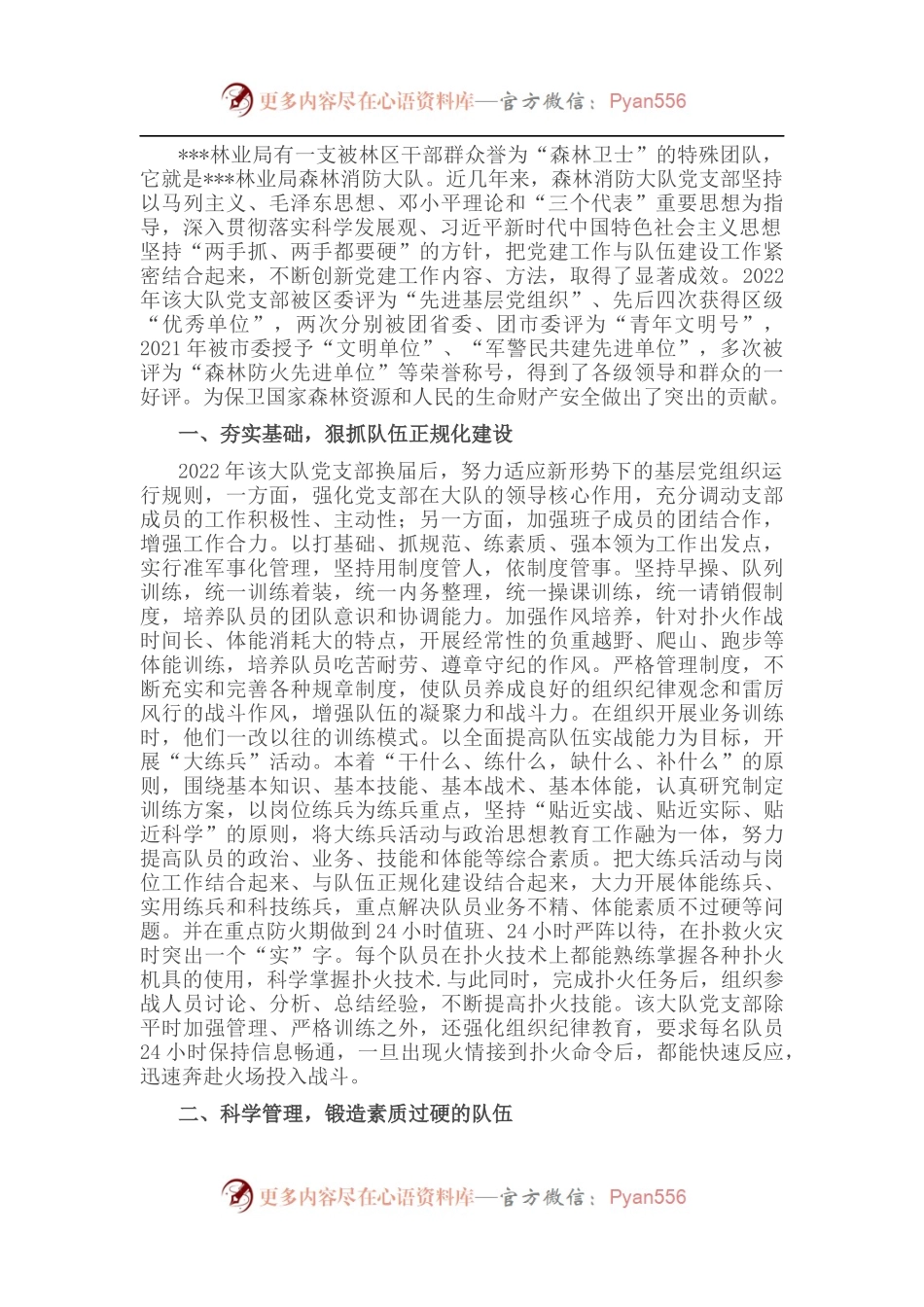 森林消防大队党支部先进事迹.docx_第1页