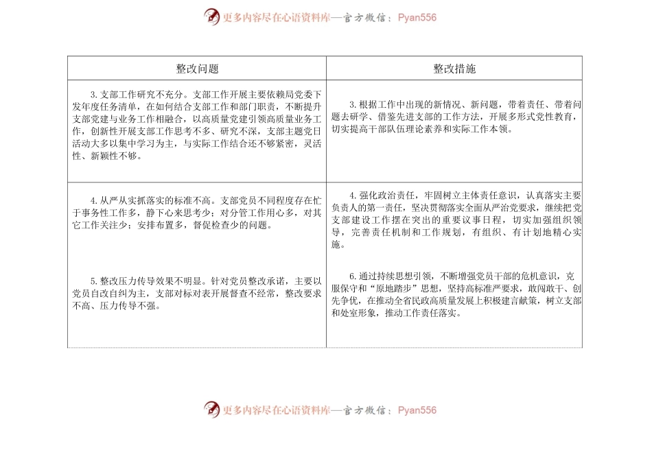 机关支部组织生活会问题清单及整改清单.docx_第2页