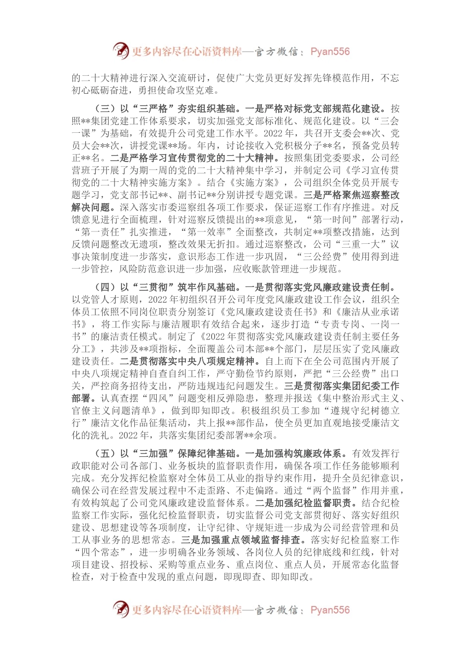 某公司党支部2022年年全面从严治党工作总结.docx_第2页