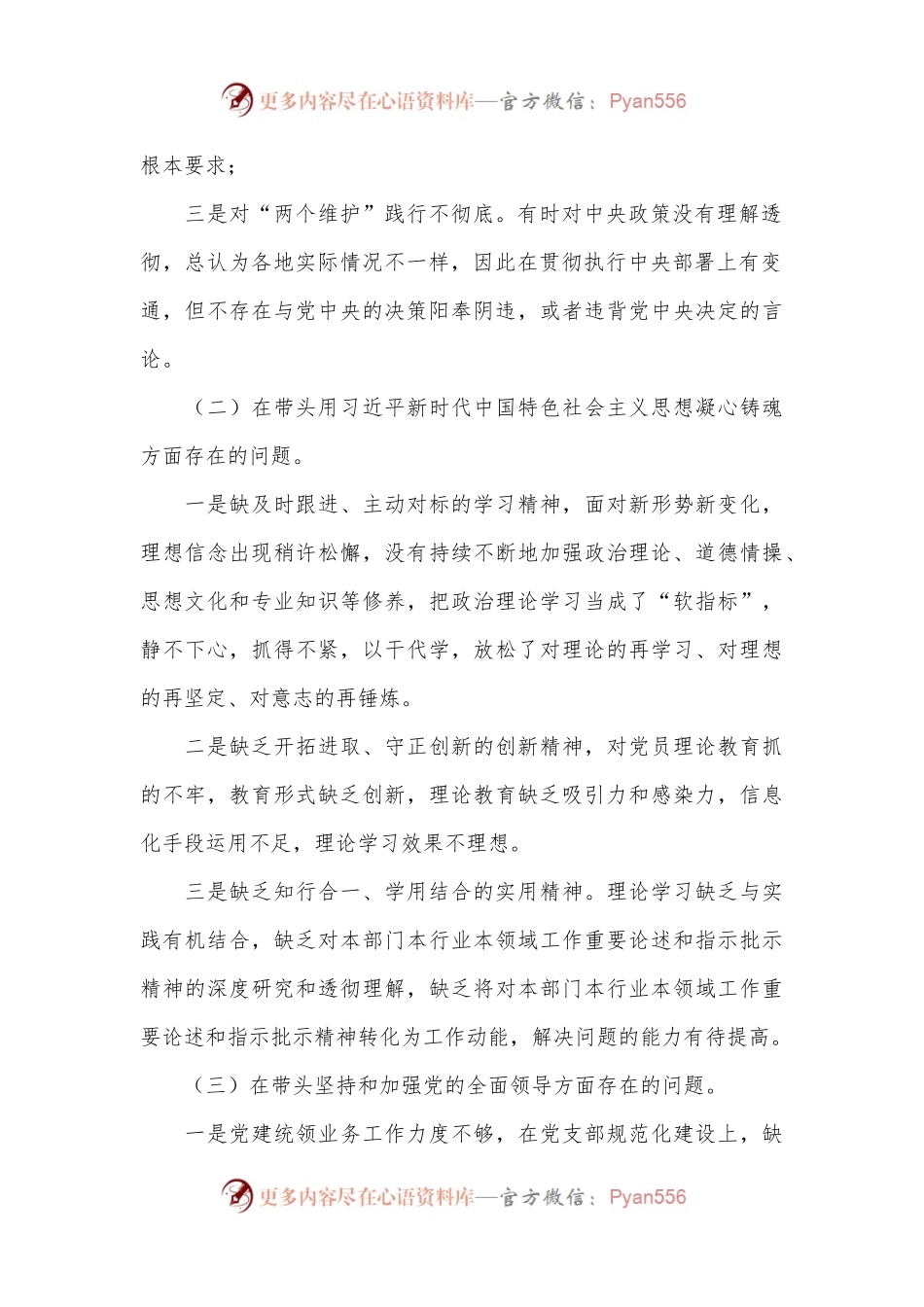 某县委副书记、县长2023年度民主生活会对照检查材料.docx_第2页