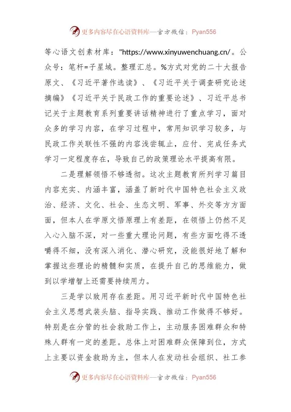 民政局副主任专题民主生活会对照检查材料.docx_第2页