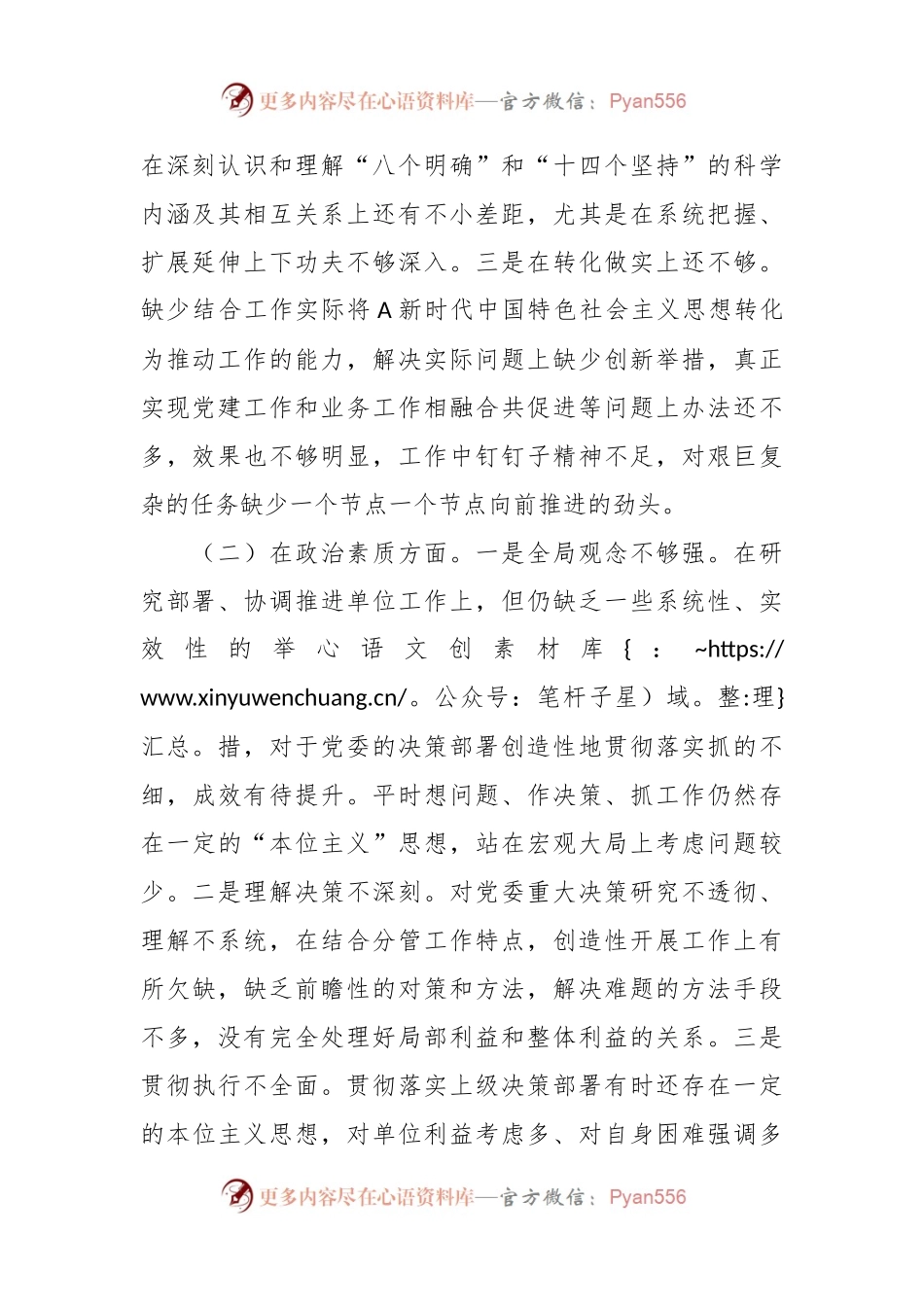 有关2023年领导干部主题教育专题民主生活会个人对照检查材料.docx_第2页