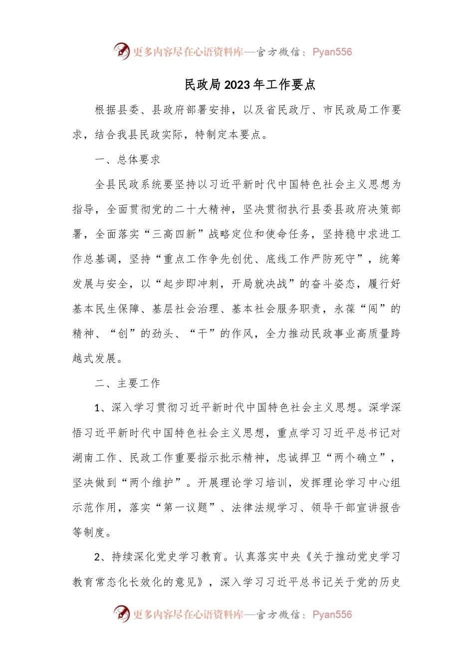 民政局2023年工作要点.docx_第1页