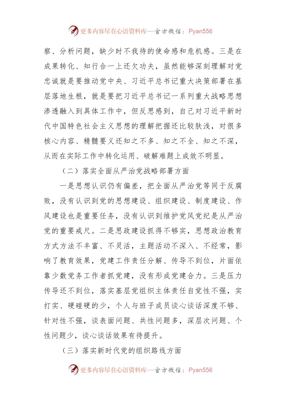 民主生活会发言稿材料（2）.docx_第2页
