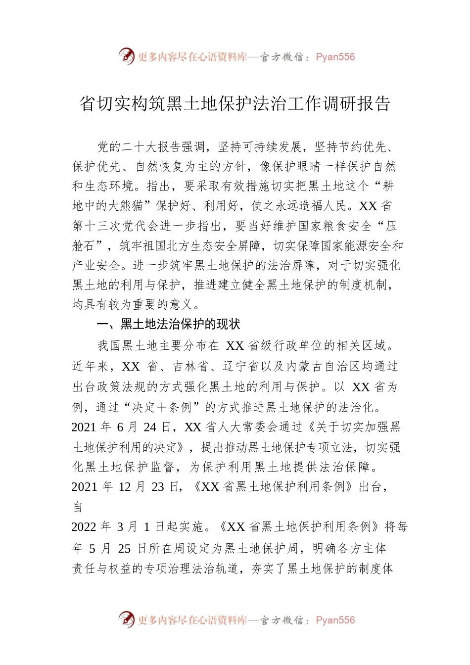 省切实构筑黑土地保护法治工作调研报告.docx_第1页