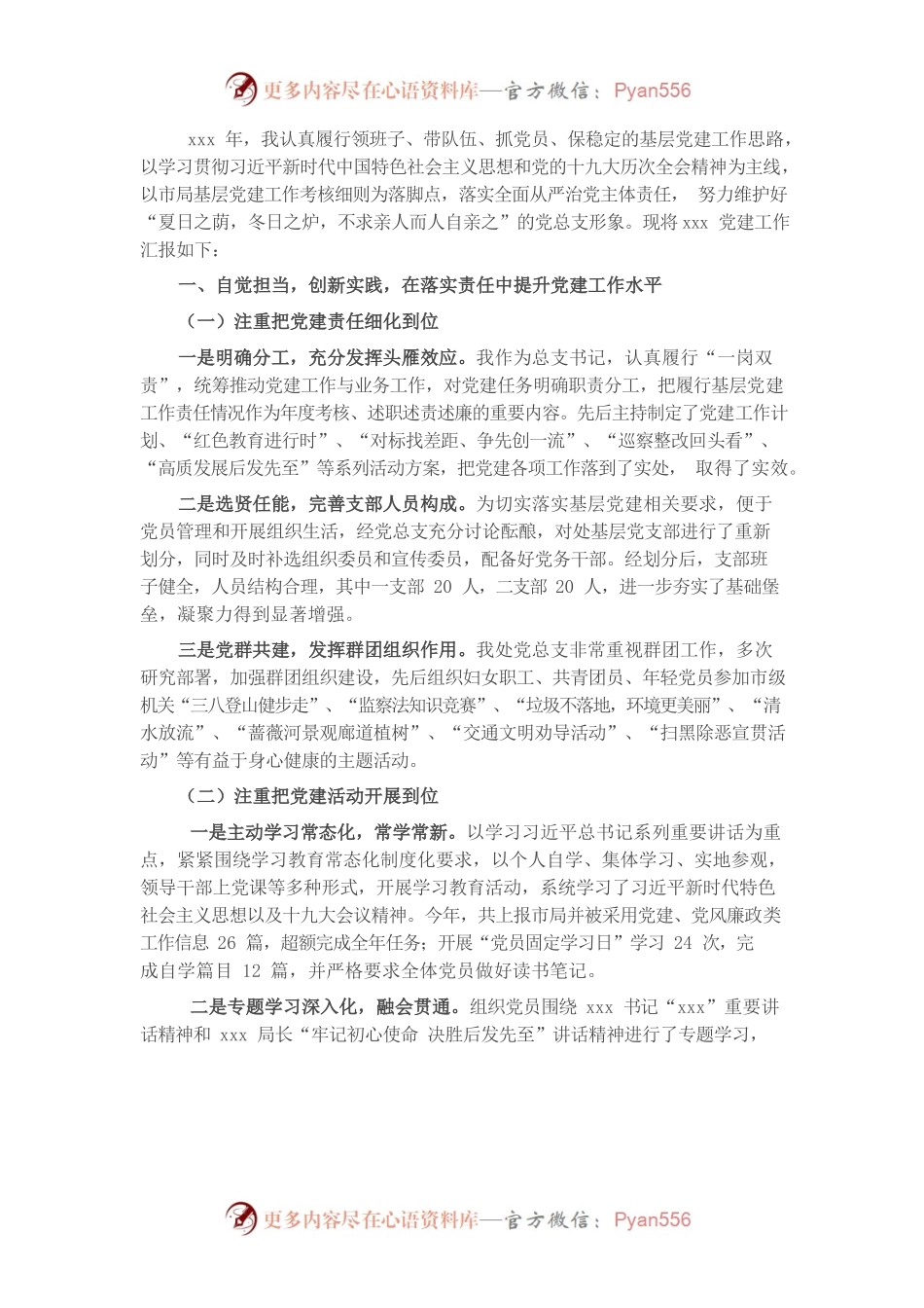 水利部门书记抓党建工作述职报告.docx_第1页