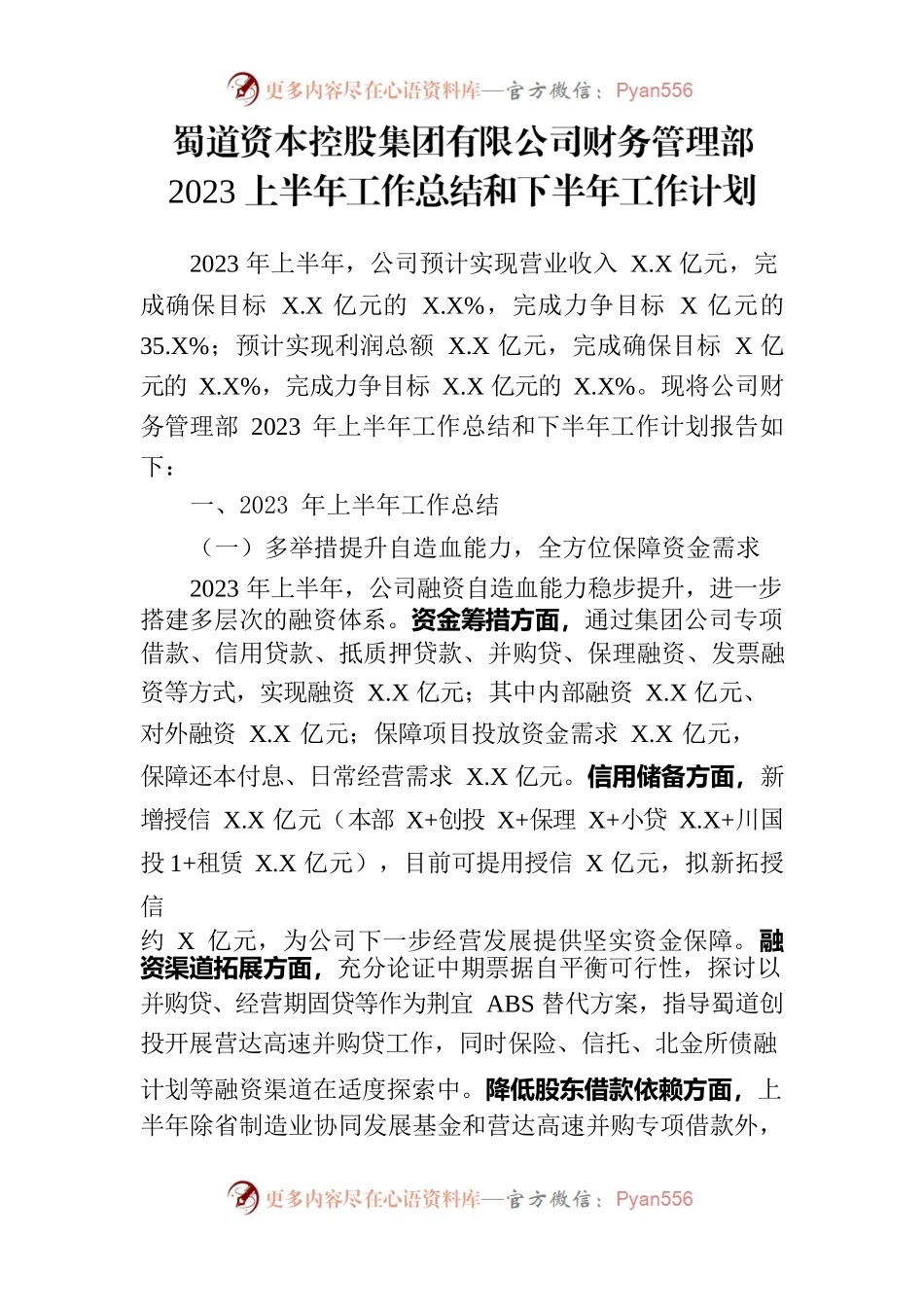 本财务管理部2023半年工作总结.docx_第1页