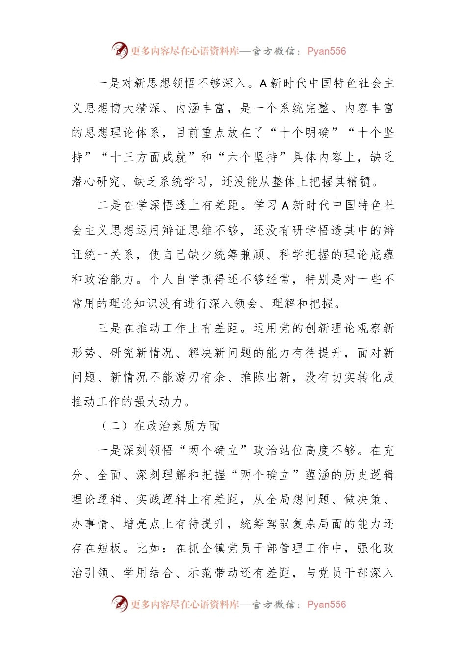 有关主题教育民主生活会个人对照检查材料（素质能力、担当作为、检视剖析，发言提纲）.docx_第2页