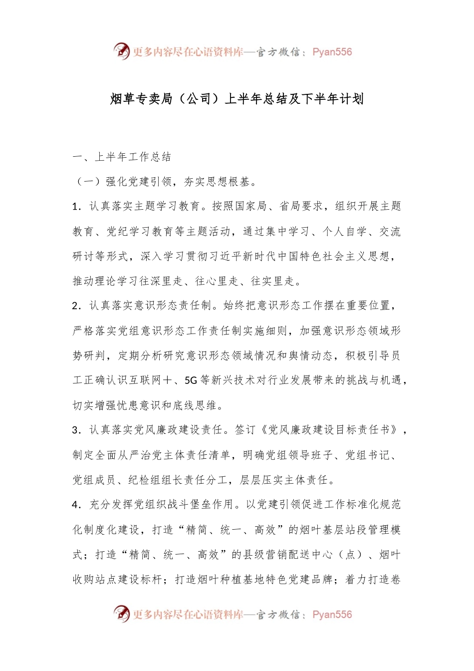 烟草专卖局（公司）上半年总结及下半年计划.docx_第1页