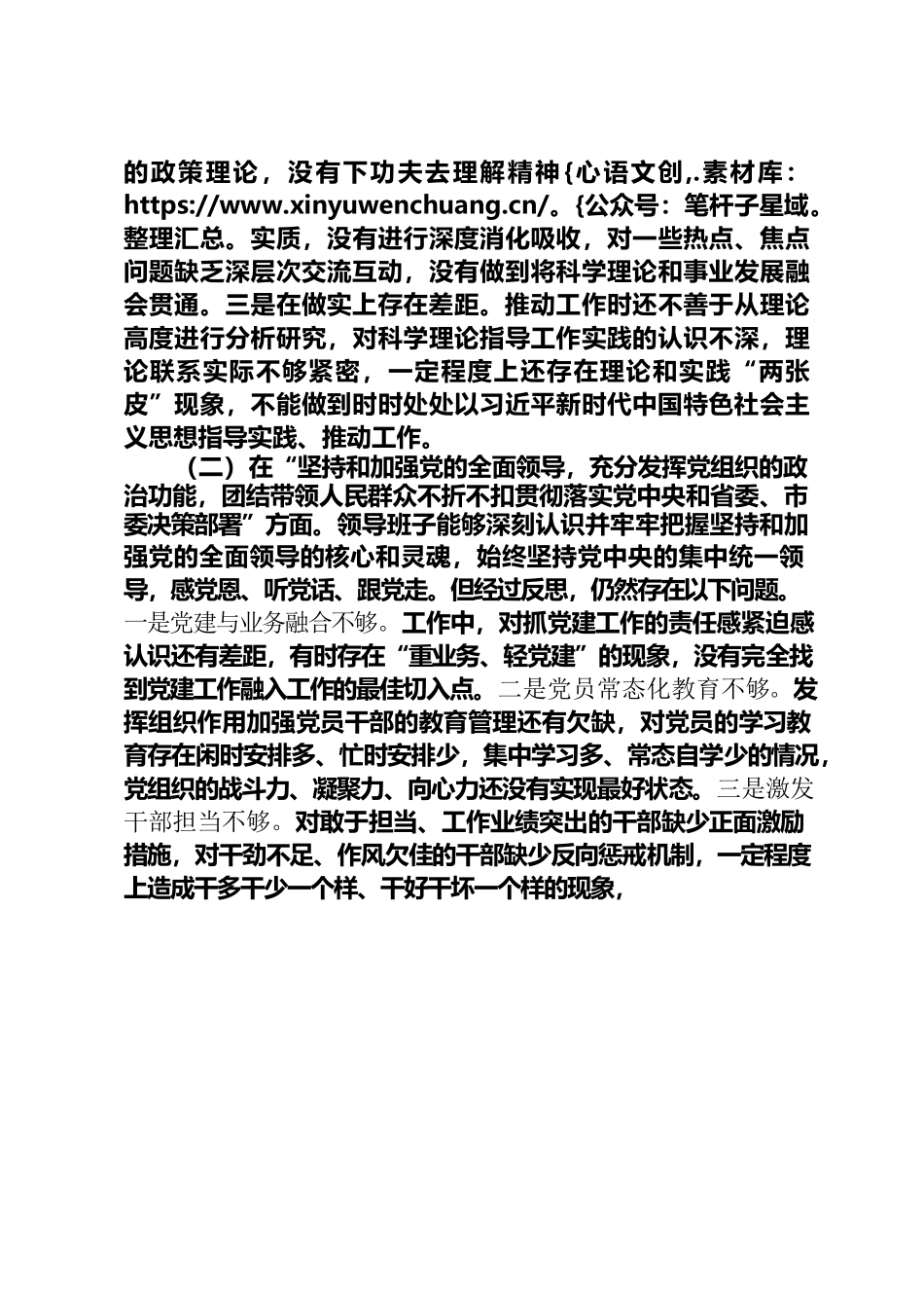 民主生活会领导班子对照检查材料.docx_第2页