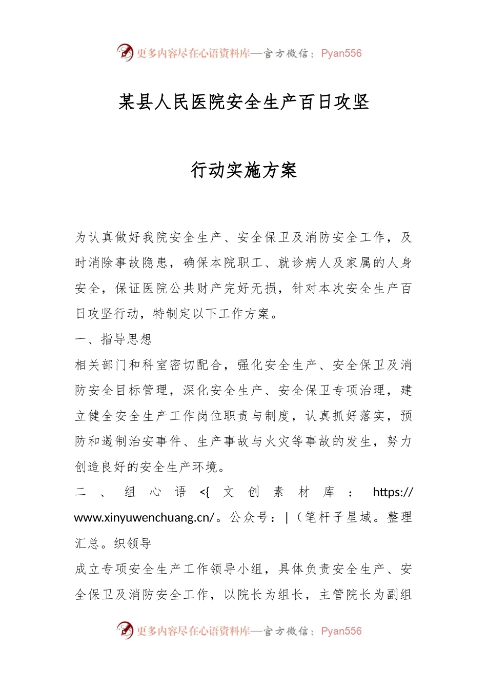 某县人民医院安全生产百日攻坚行动实施方案.docx_第1页