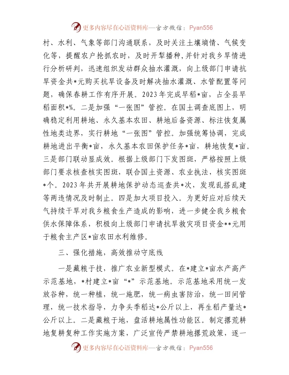 粮食安全和耕地保护交流发言材料.docx_第2页