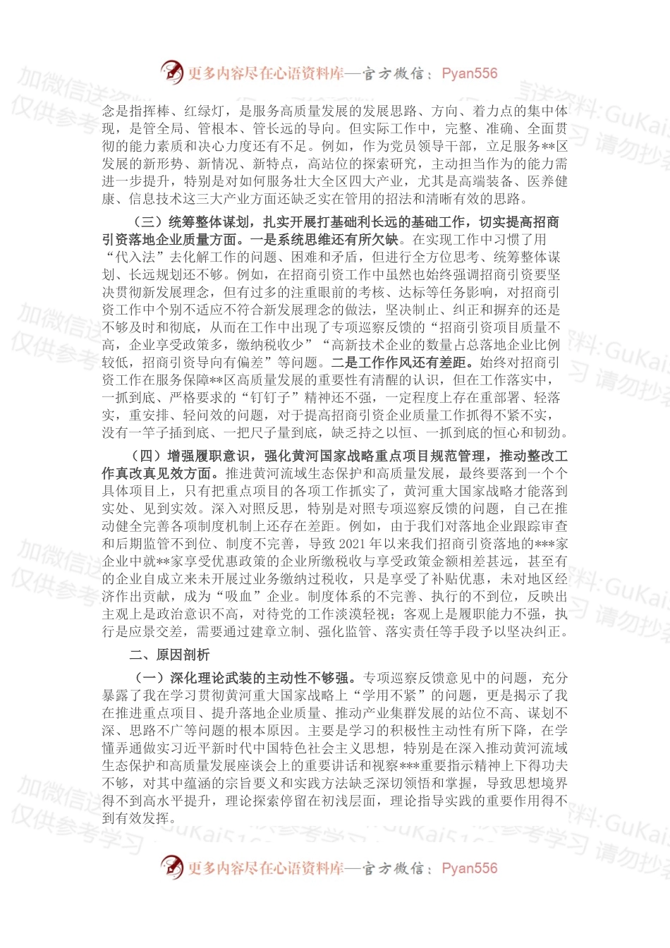 部门领导专项巡察整改工作专题民主生活会个人对照检查材料.docx_第2页