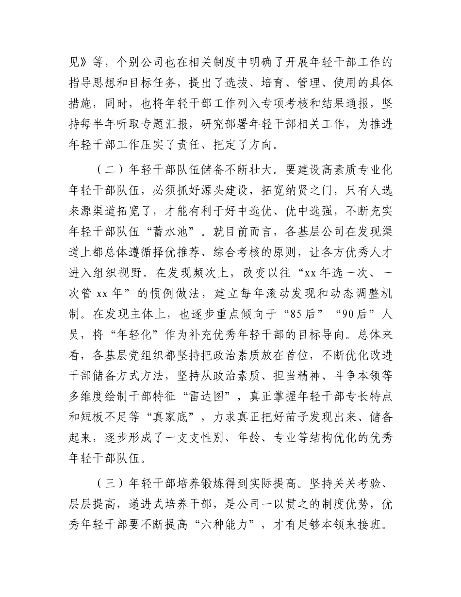 调研报告：国企公司基层年轻干部队伍现状分析及对策建议.docx_第2页