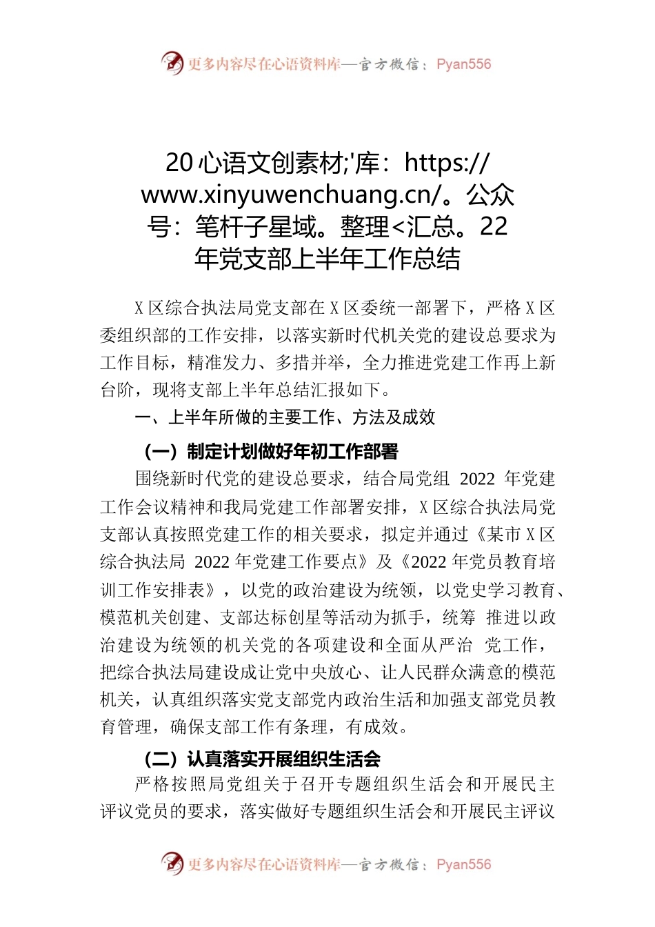 综合执法局党支部上半年工作总结.docx_第1页