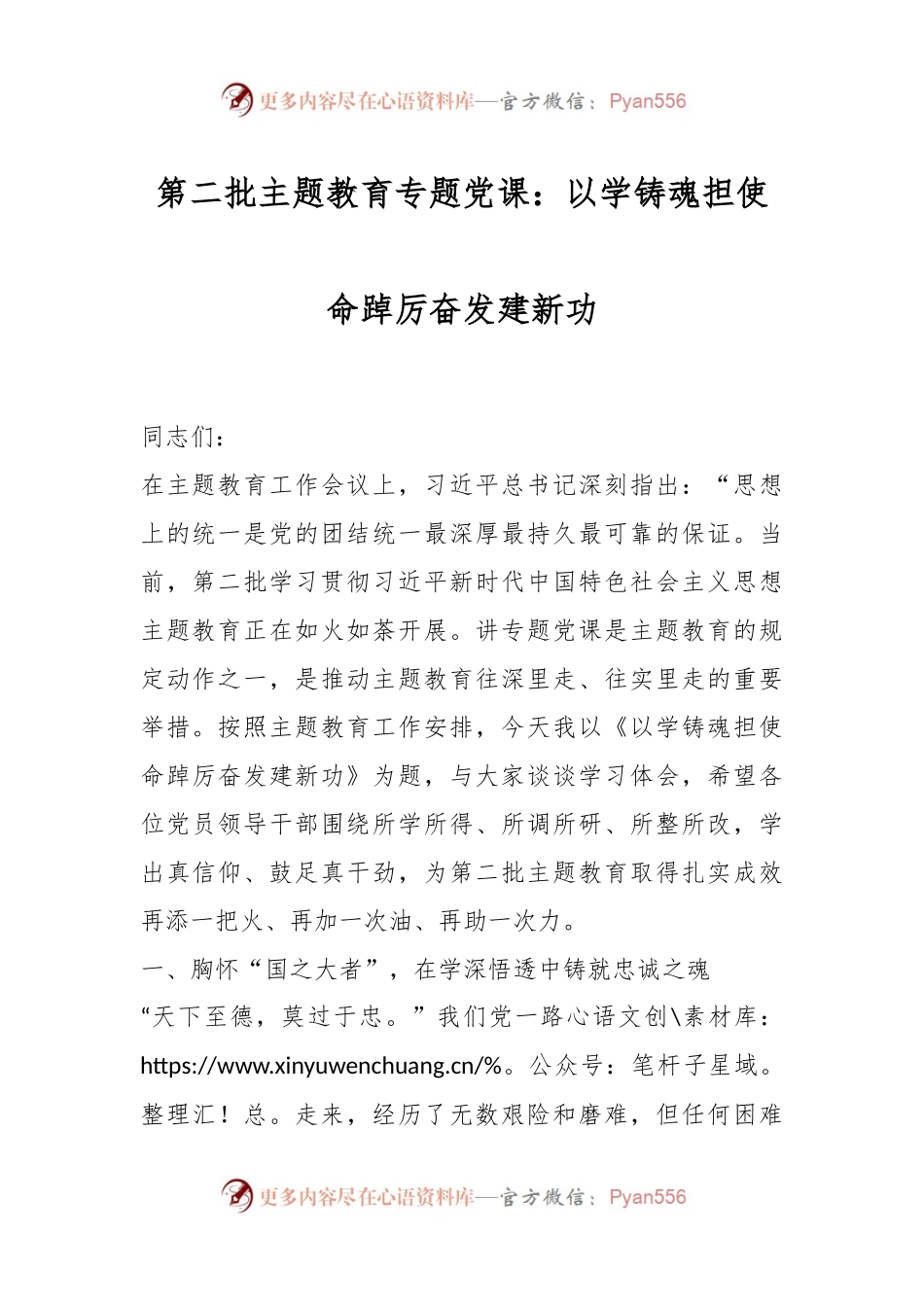 第二批主题教育专题党课：以学铸魂担使命踔厉奋发建新功.docx_第1页