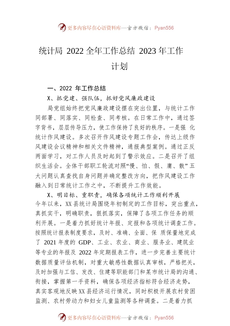 统计局2022全年工作总结2023年工作计划.docx_第1页