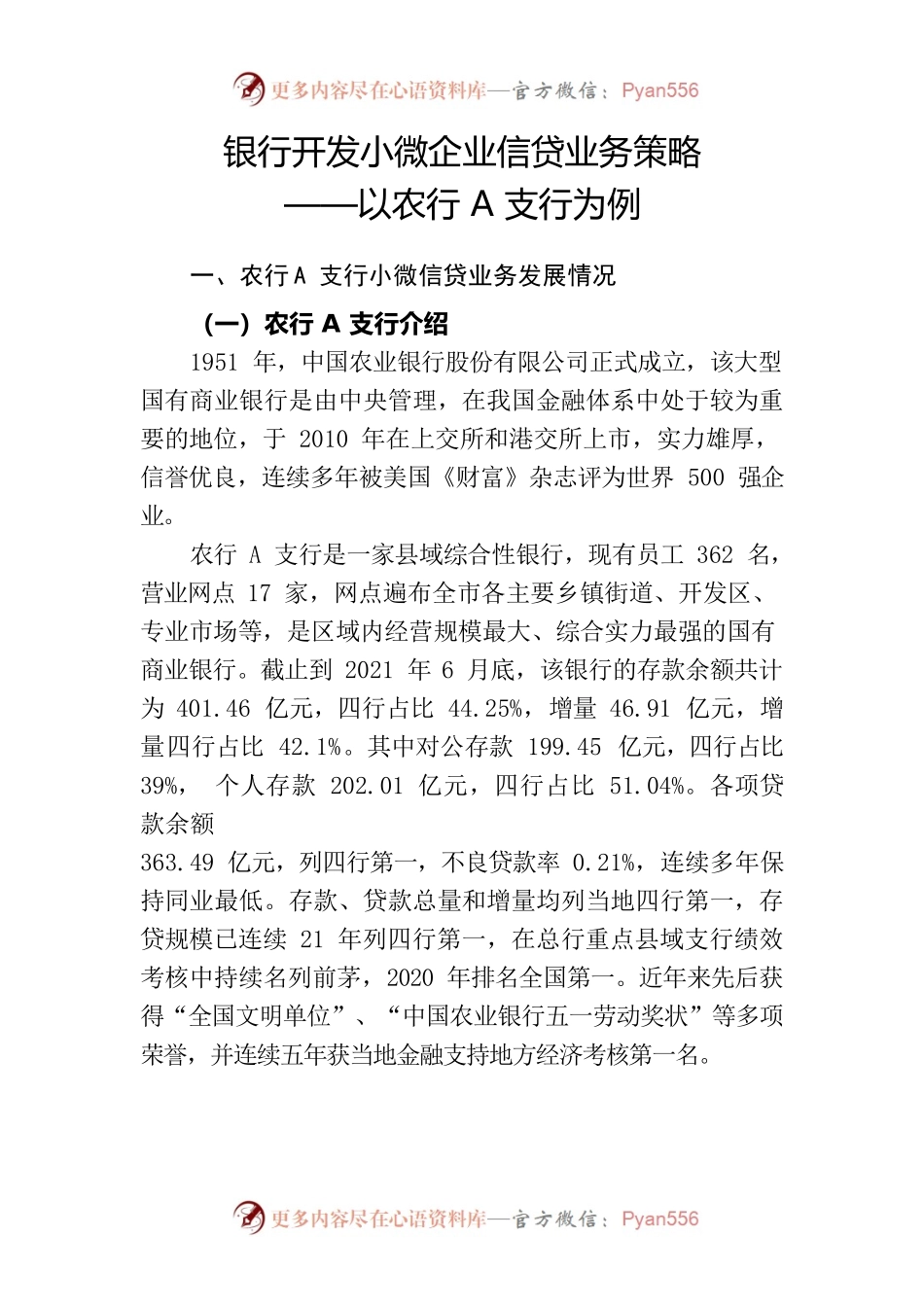 银行开发小微企业信贷业务策略.docx_第1页