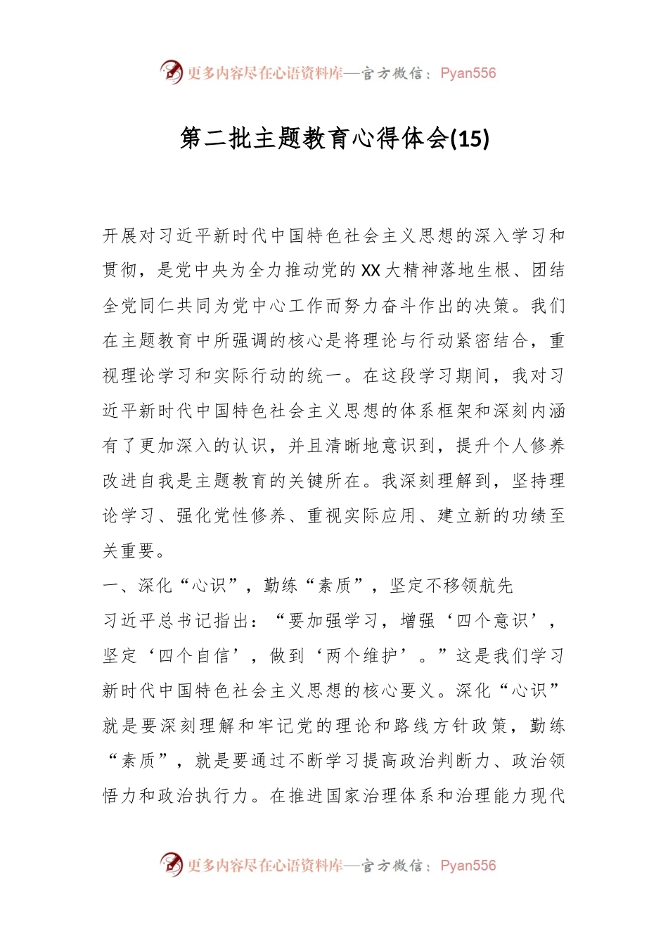 第二批主题教育心得体会 (15).docx_第1页