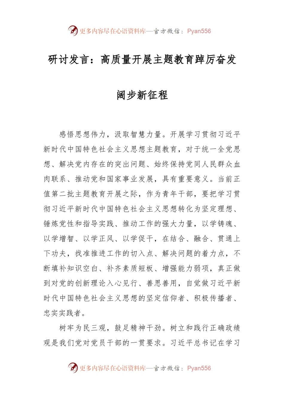 研讨发言：高质量开展主题教育 踔厉奋发阔步新征程.docx_第1页
