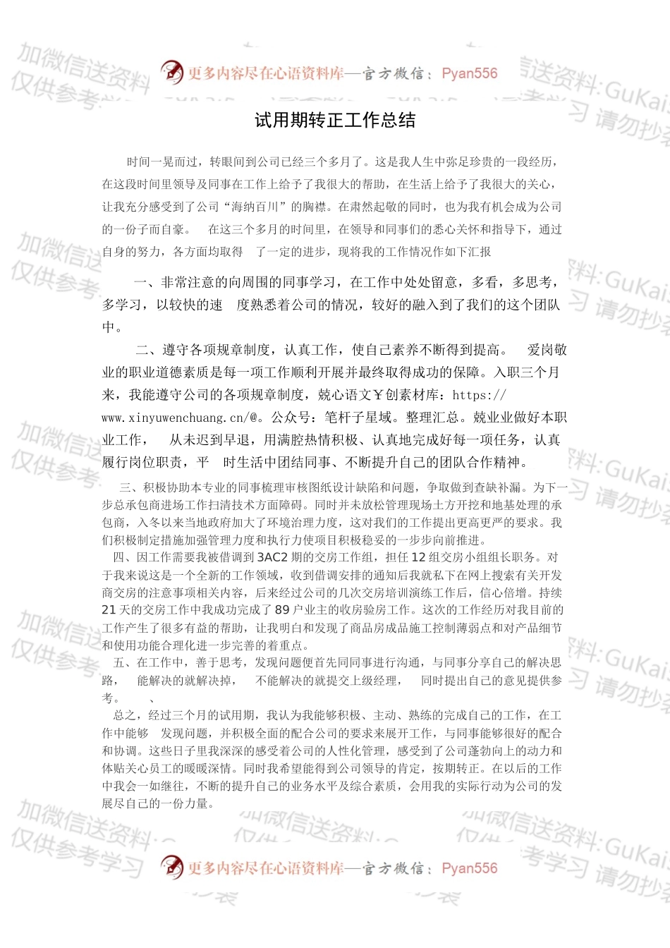 试用期转正工作总结（二）.docx_第1页