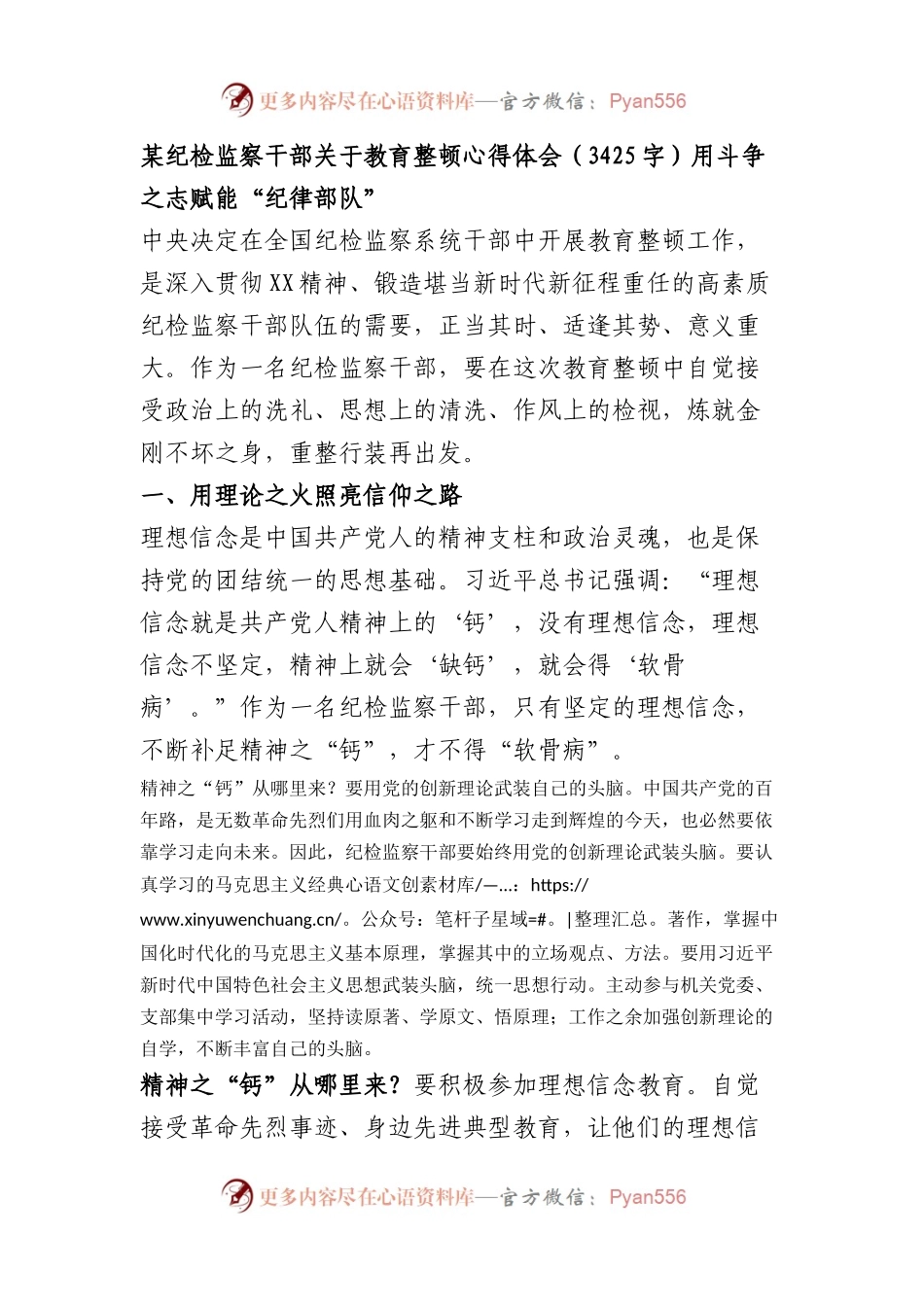 纪检监察干部关于教育整顿心得体会.docx_第1页