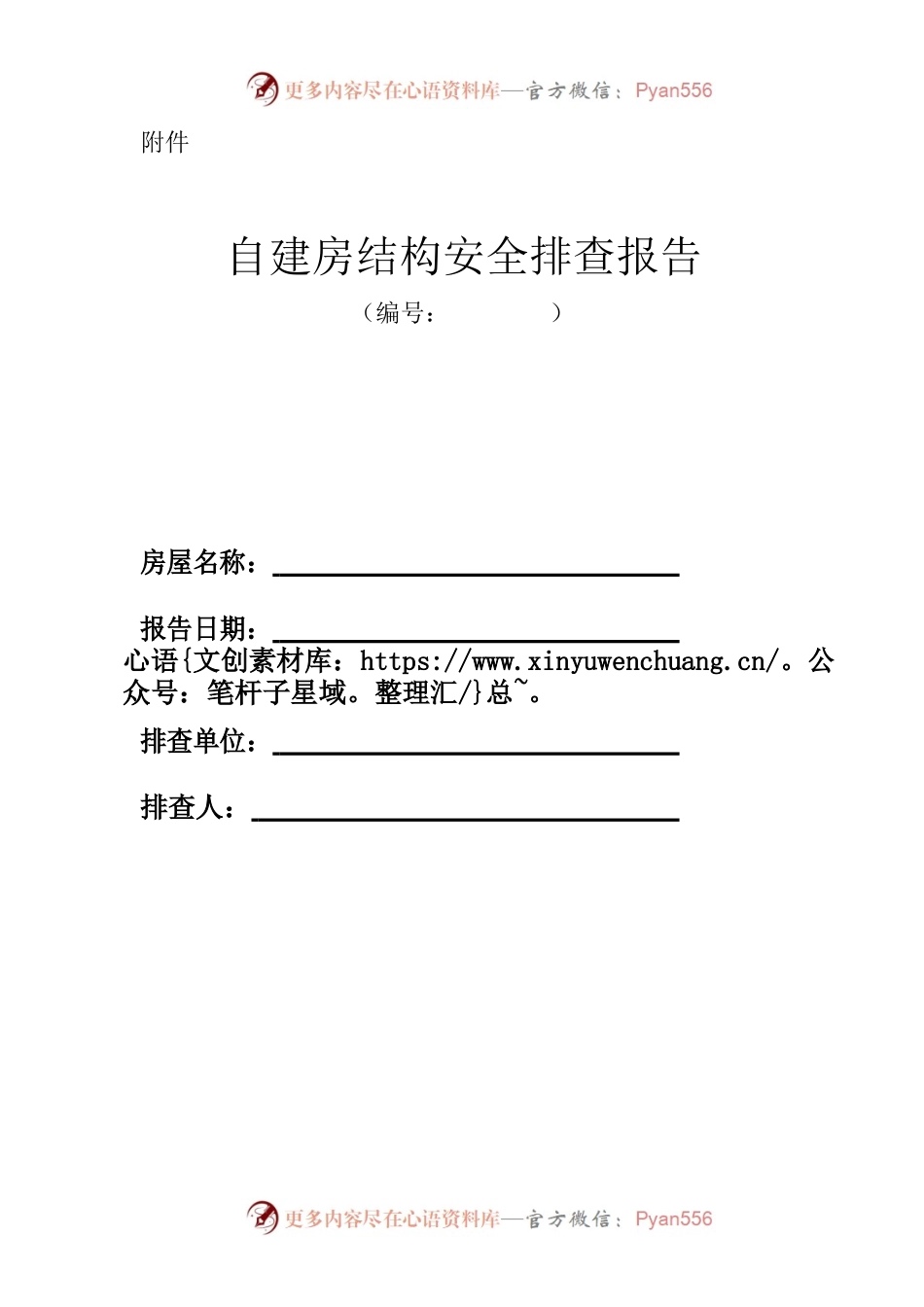 自建房结构安全排查报告.docx_第1页