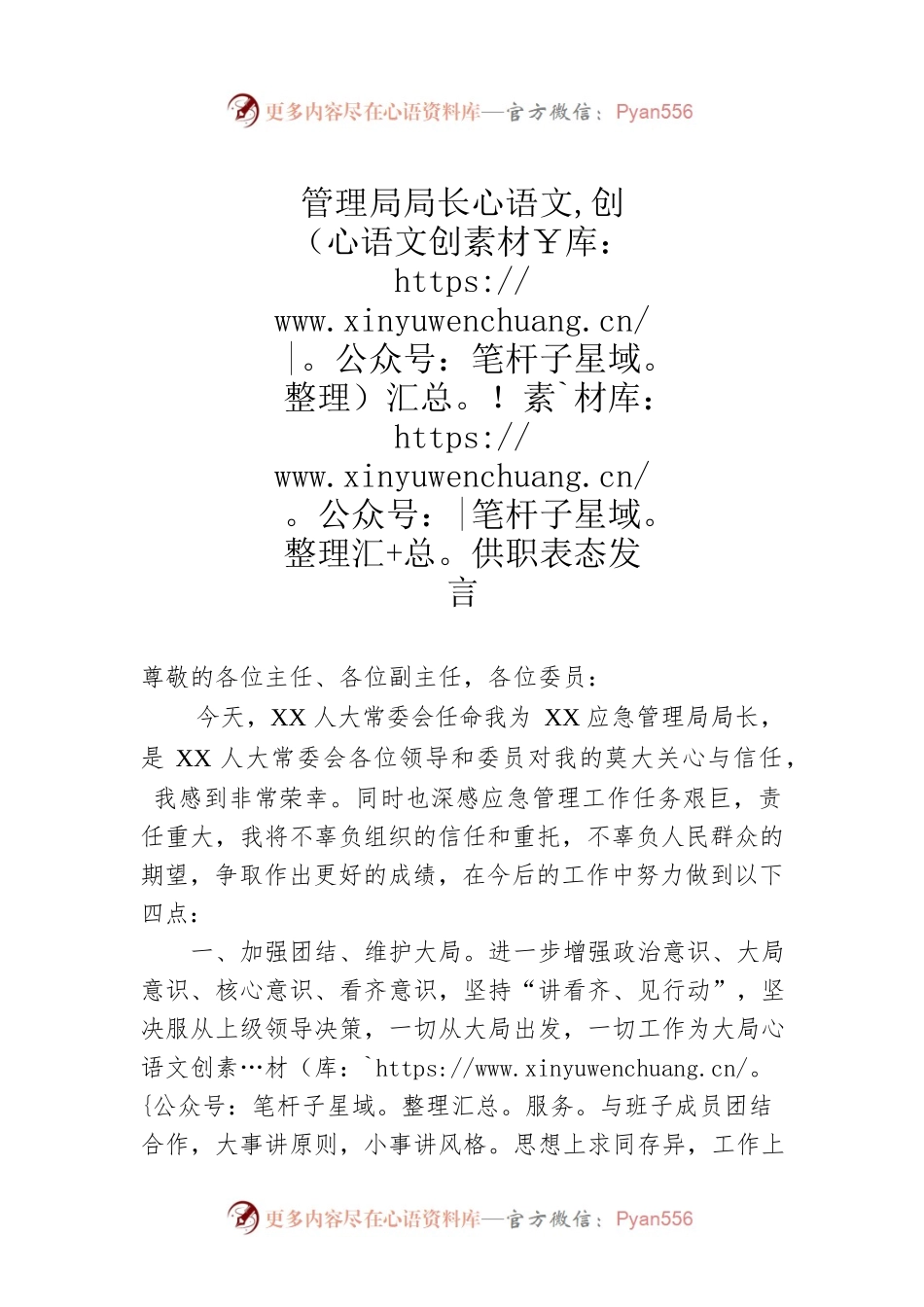管理局局长供职表态发言.docx_第1页