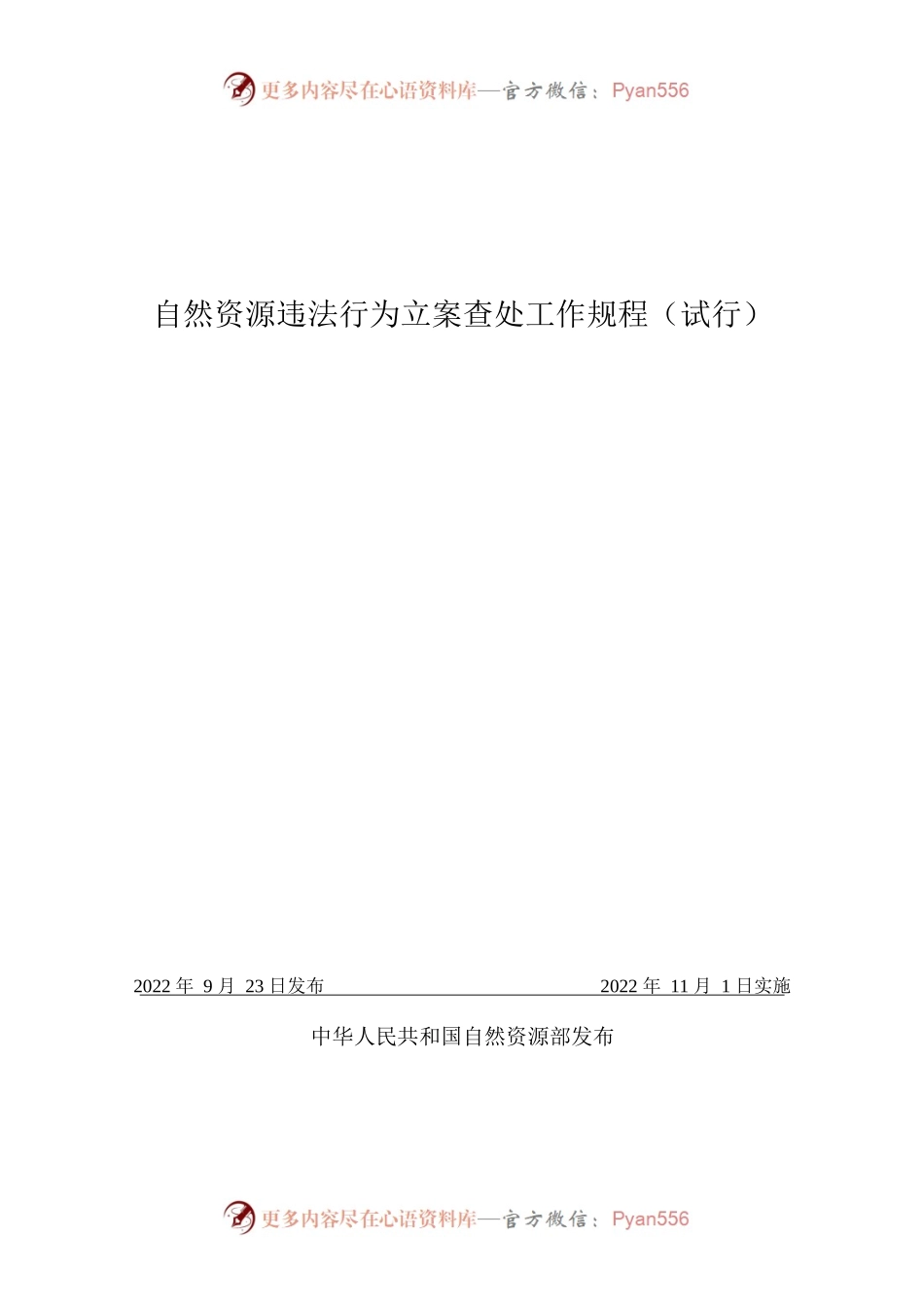 自然资源违法行为立案查处工作规程.docx_第1页