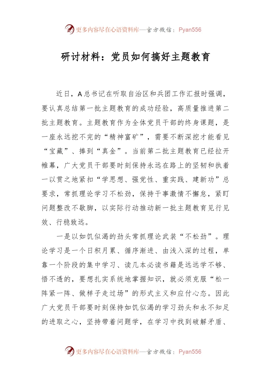 研讨材料：党员如何搞好主题教育.docx_第1页