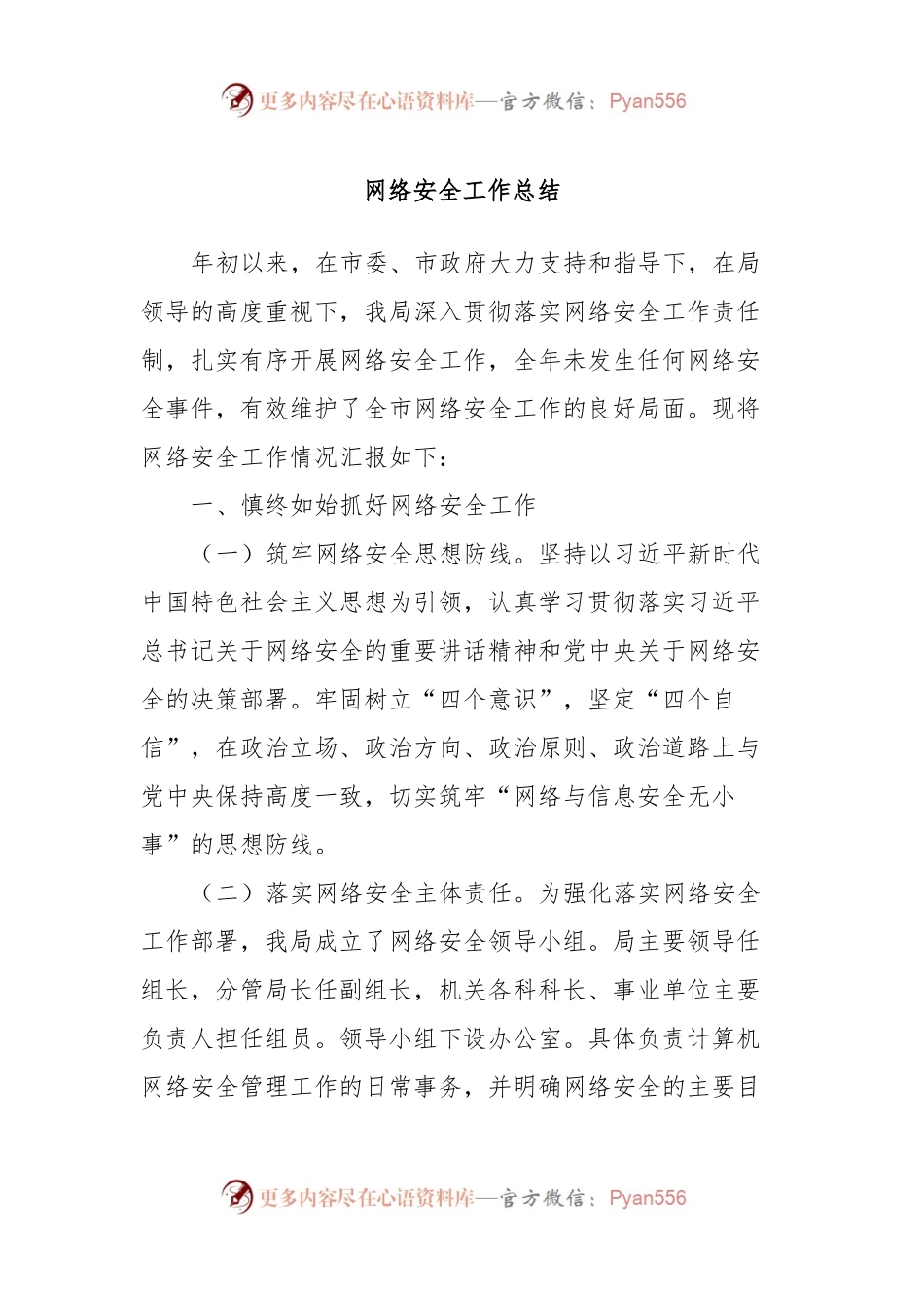 网络安全工作总结.docx_第1页