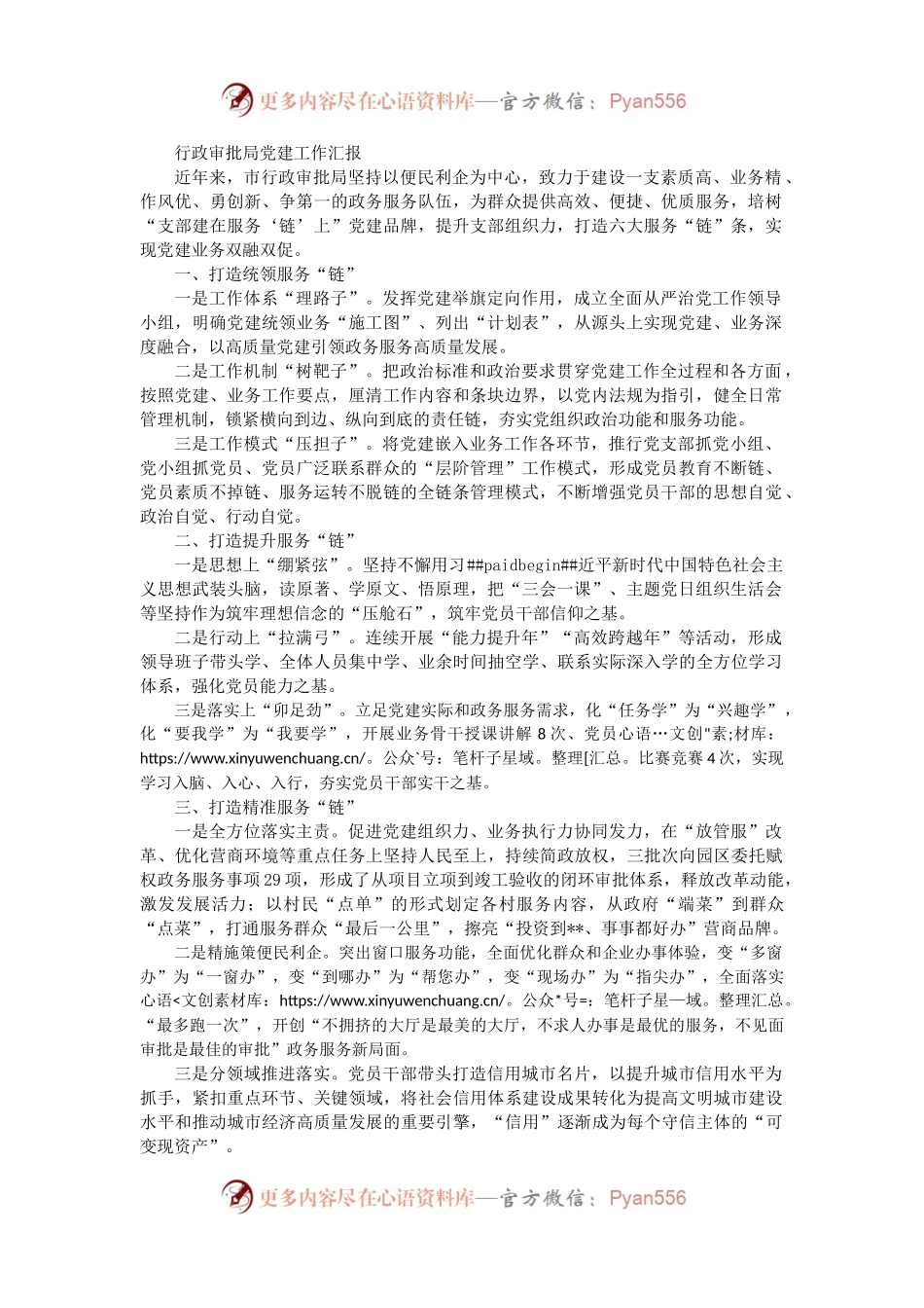 行政审批局党建工作汇报.docx_第1页