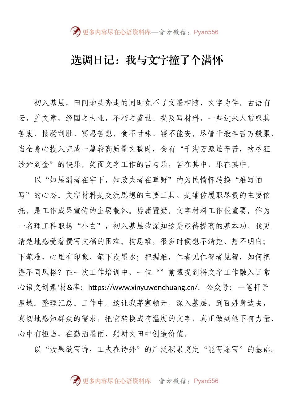 选调日记：我与文字撞了个满怀.docx_第1页