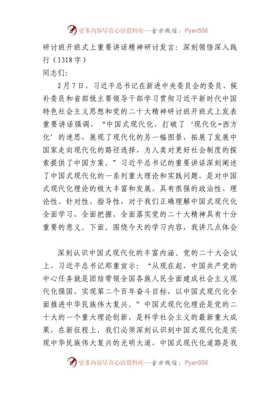 研讨班开班式上重要讲话精神研讨发言：深刻领悟 深入践行.docx_第1页