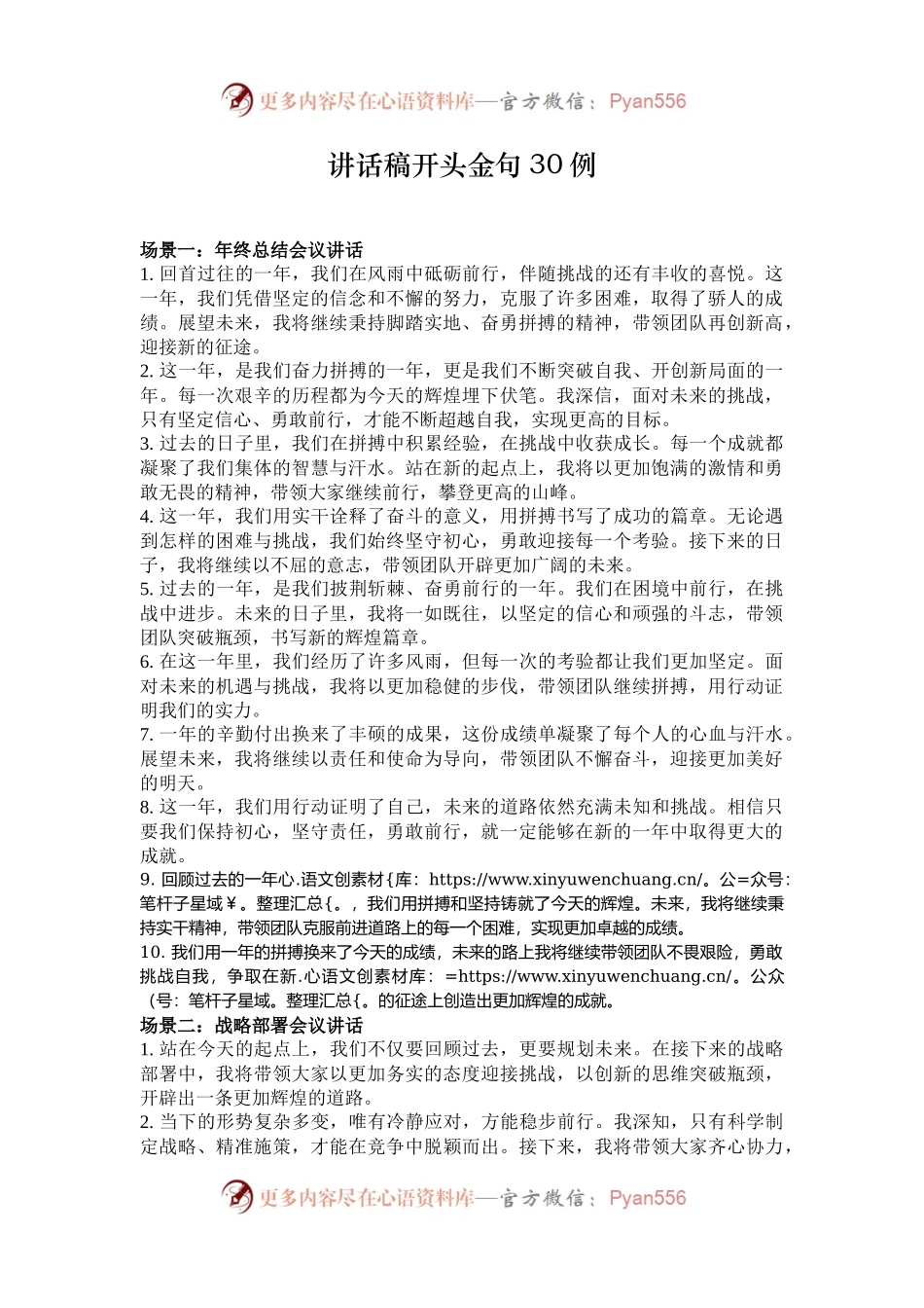 讲话稿开头金句30例.docx_第1页
