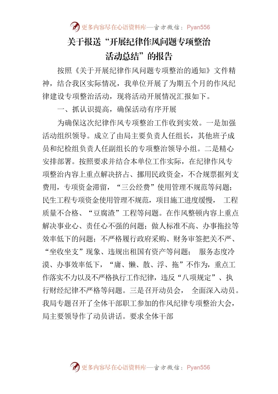 纪律作风整治工作总结.docx_第1页