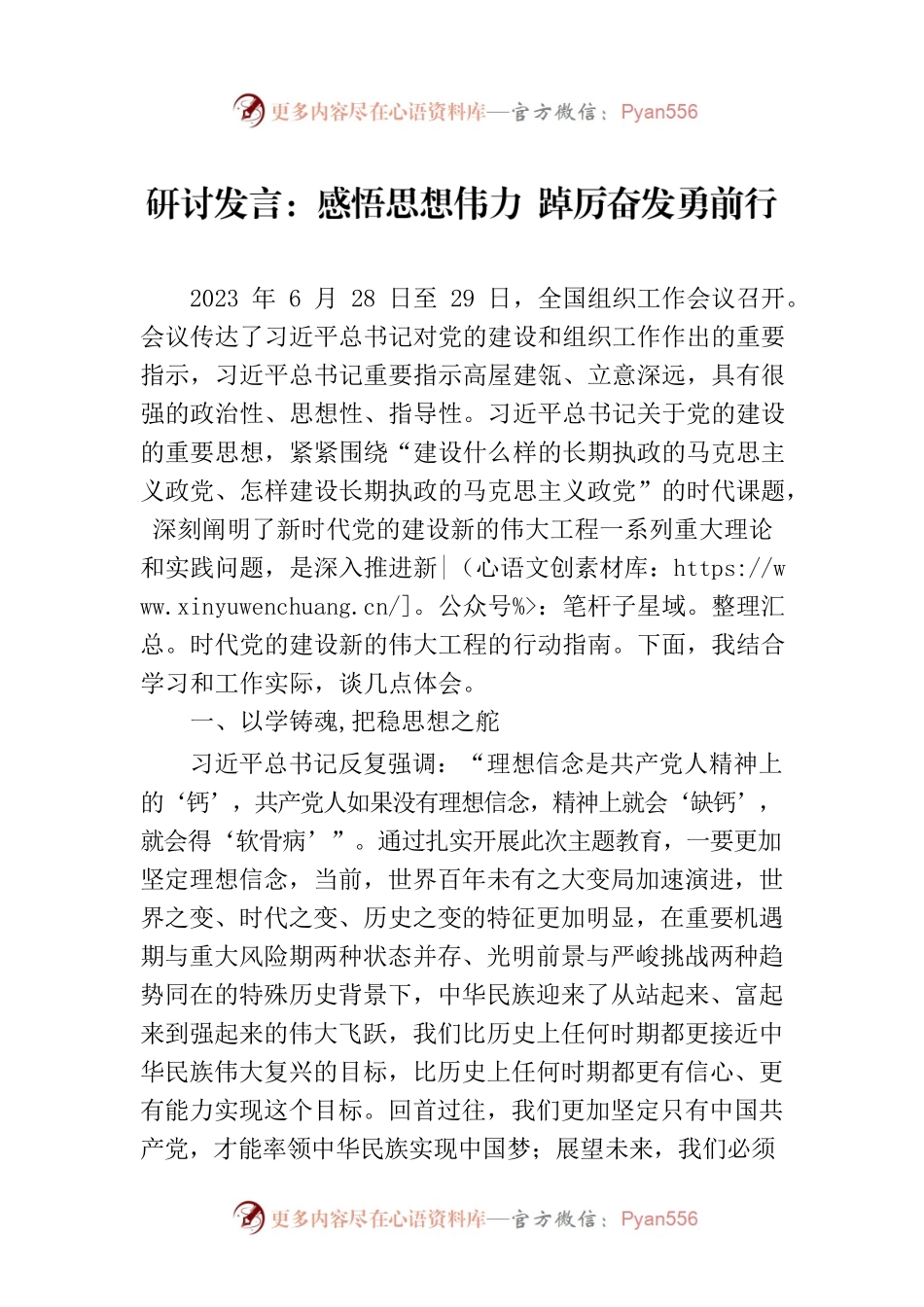研讨发言：感悟思想伟力 踔厉奋发勇前行.docx_第1页