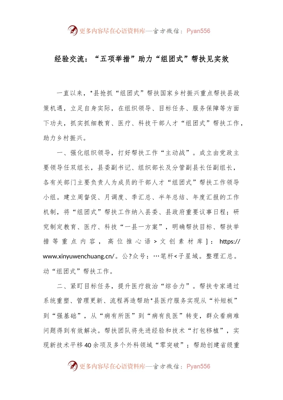 经验交流：“五项举措”助力“组团式”帮扶见实效.docx_第1页