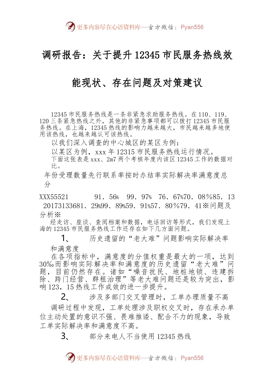 调研报告：关于提升12345-市民服务热线效能现状、存在问题及对策建议.docx_第1页