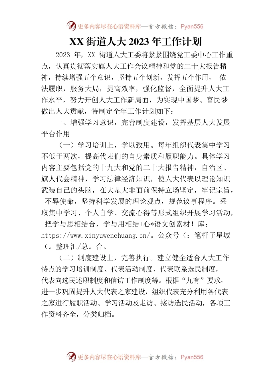 街道2023年人大工作计划.docx_第1页