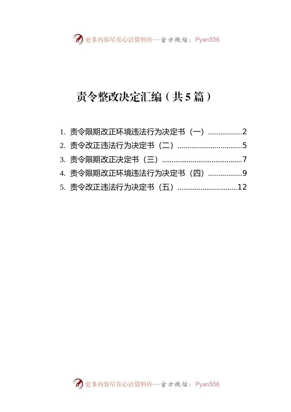 责令整改决定汇编（共5篇）.docx_第1页