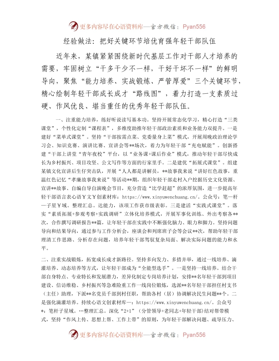 经验做法：把好关键环节培优育强年轻干部队伍.docx_第1页
