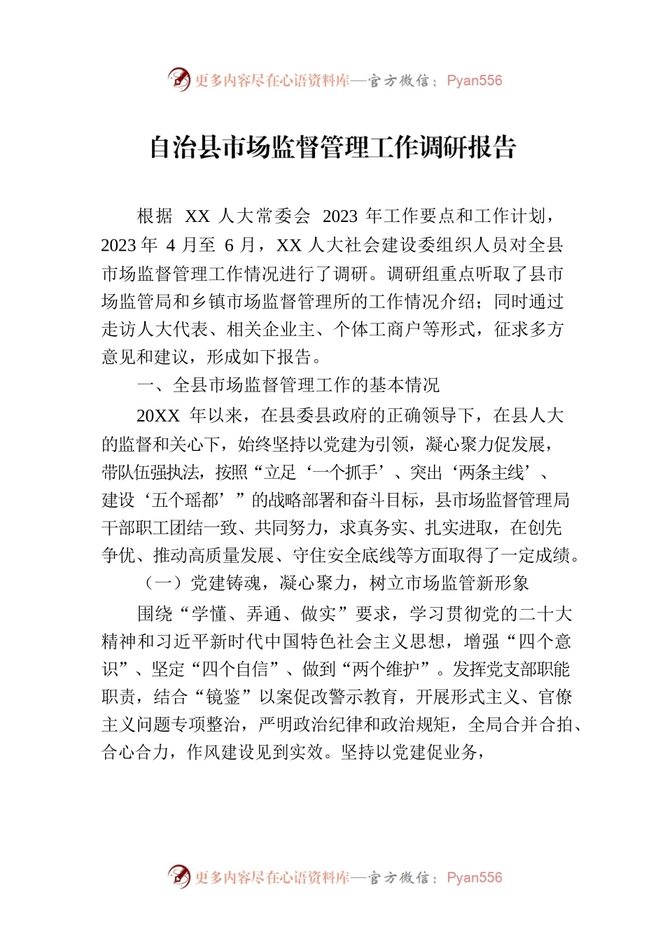 自治县市场监督管理工作调研报告.docx_第1页