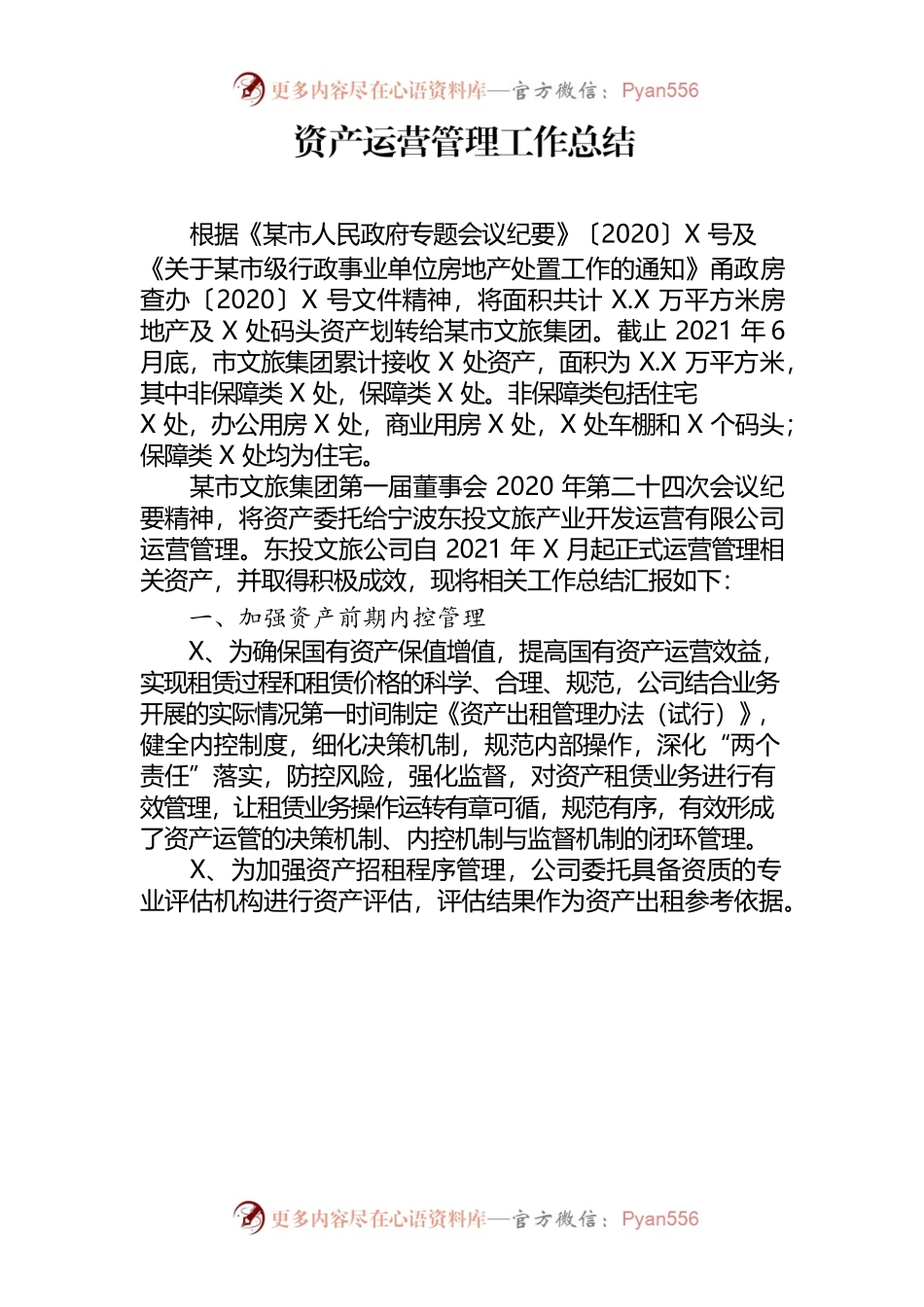 资产运营管理工作总结.docx_第1页