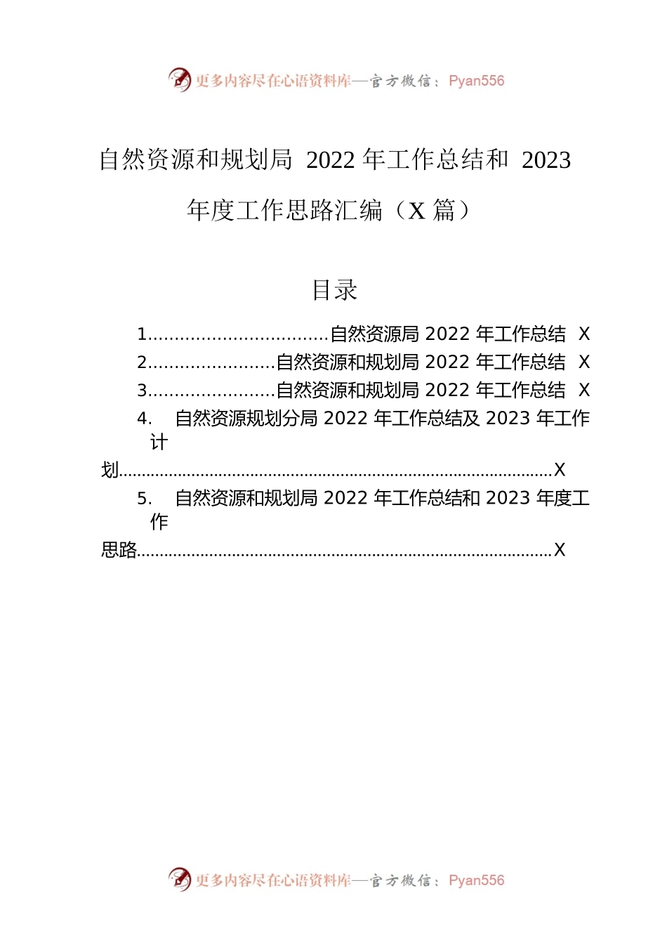 自然资源和规划局2022年工作总结和2023年度工作思路汇编（5篇）.docx_第1页
