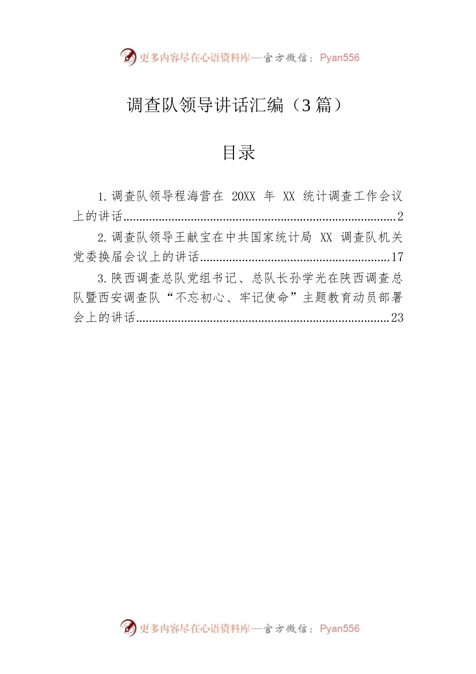 调查队领导讲话汇编（3篇）.docx_第1页