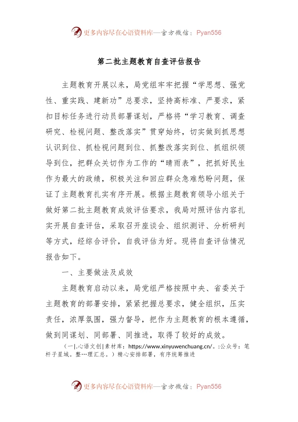 第二批主题教育自查评估报告.docx_第1页