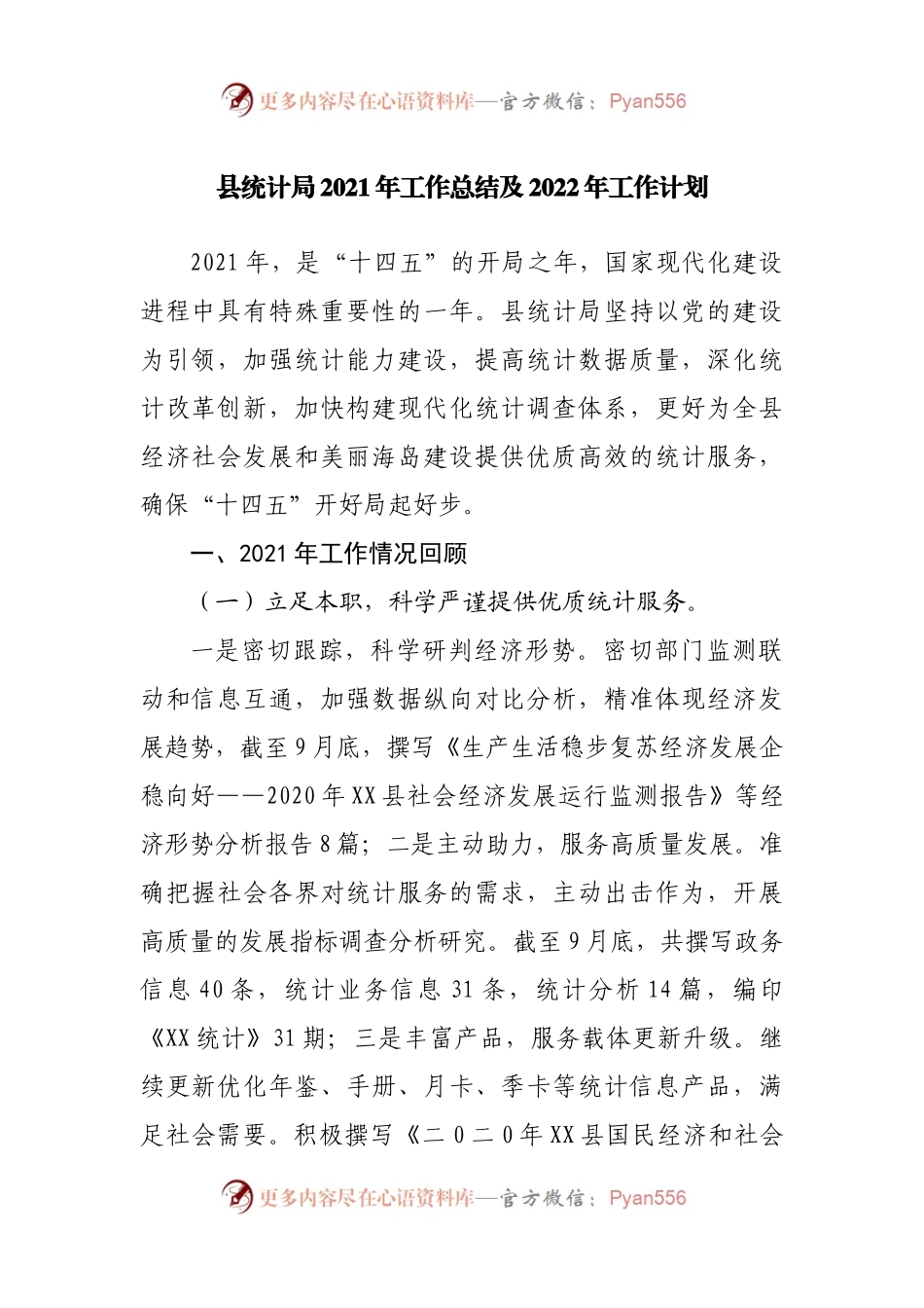 统计局2021年工作总结及2022年工作计划.docx_第1页