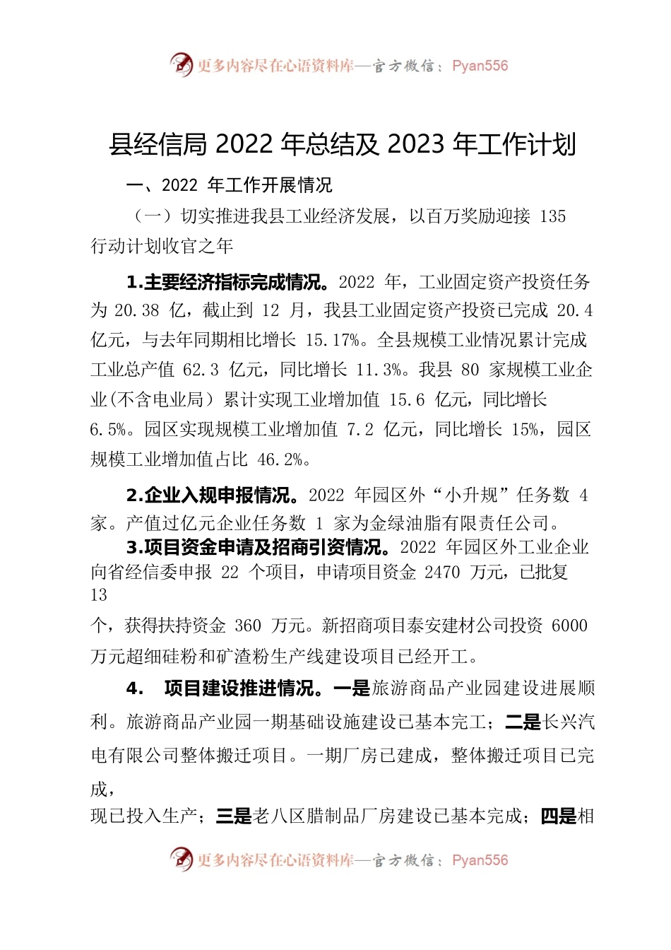 经信局2022年总结及2023年工作计划.docx_第1页