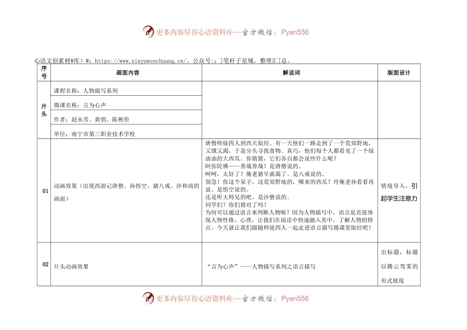 言为心声——人物描写系列之语言描写.docx_第1页
